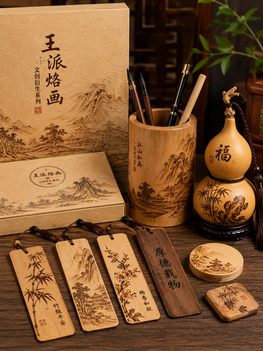 王派烙画文创作品